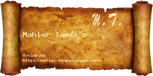 Mahler Tamás névjegykártya