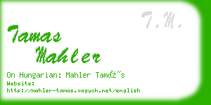 tamas mahler business card